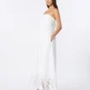 Vestido bustier de lona de lino, blanco