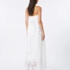 Vestido bustier de lona de lino, blanco