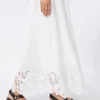 Vestido bustier de lona de lino, blanco