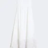 Vestido bustier de lona de lino, blanco