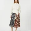 Vestido camisero de algodón estampado y sarga, blanco