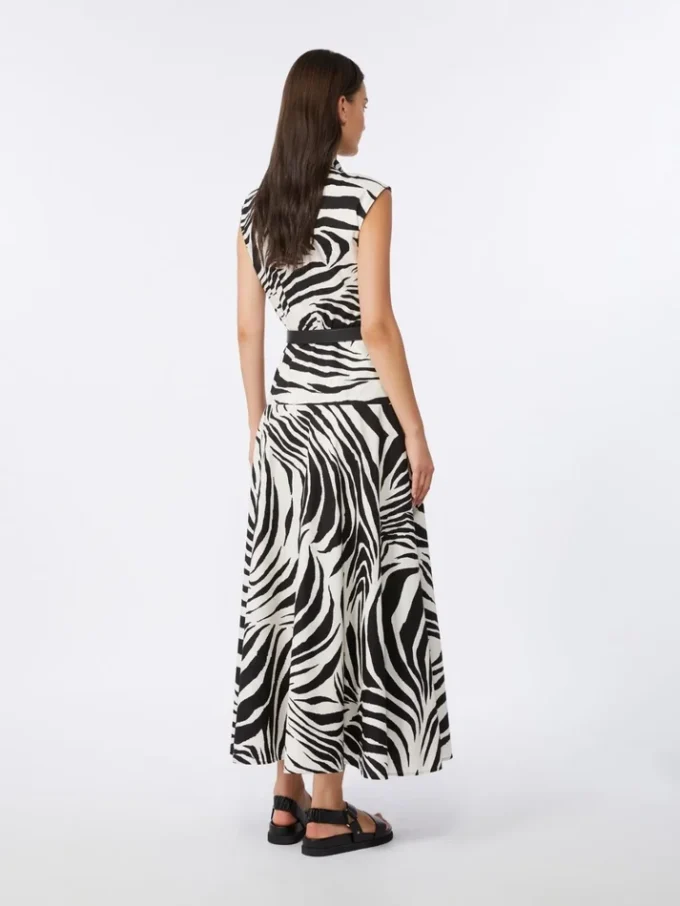 Vestido camisero de popelín estampado, negro Vestido camisero de popelín estampado, negro