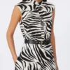 Vestido camisero de popelín estampado, negro Vestido camisero de popelín estampado, negro
