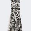 Vestido camisero de popelín estampado, negro Vestido camisero de popelín estampado, negro