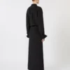 Vestido camisero de seda elástica, negro Vestido camisero de seda elástica, negro