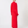 Vestido camisero de seda elástica, rojo Vestido camisero de seda elástica, rojo