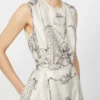 Vestido camisero estampado de mikado, marfil Vestido camisero estampado de mikado, marfil
