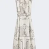 Vestido camisero estampado de mikado, marfil Vestido camisero estampado de mikado, marfil