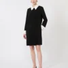 Vestido corto de cady, negro Vestido corto de cady, negro