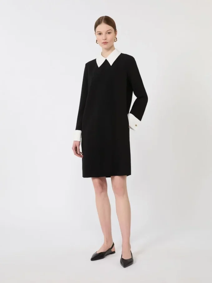 Vestido corto de cady, negro Vestido corto de cady, negro