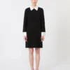 Vestido corto de cady, negro Vestido corto de cady, negro