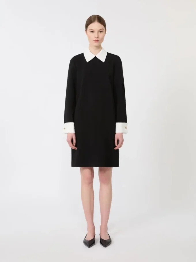 Vestido corto de cady, negro Vestido corto de cady, negro