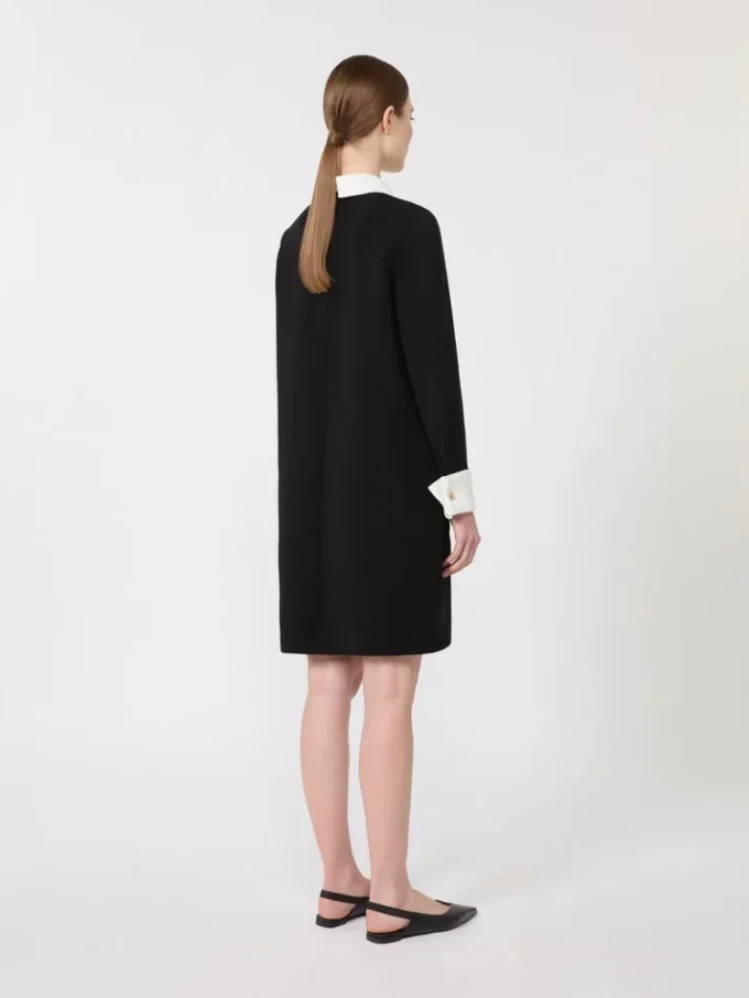 Vestido corto de cady, negro Vestido corto de cady, negro