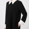 Vestido corto de cady, negro Vestido corto de cady, negro