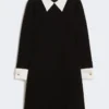 Vestido corto de cady, negro Vestido corto de cady, negro