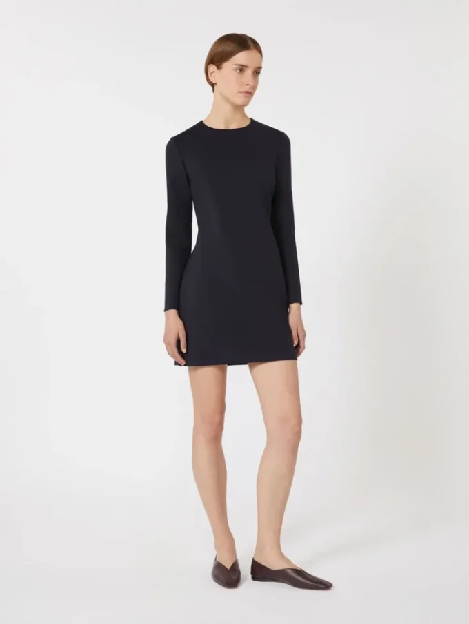Vestido corto de jersey scuba, azul ultramar Vestido corto de jersey scuba, azul ultramar