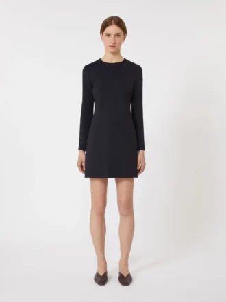 Vestido corto de jersey scuba, azul ultramar