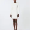 Vestido corto de jersey scuba, color marfil Vestido corto de jersey scuba, color marfil