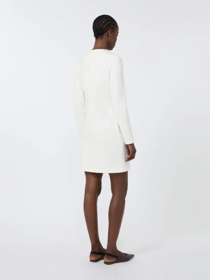 Vestido corto de jersey scuba, color marfil Vestido corto de jersey scuba, color marfil