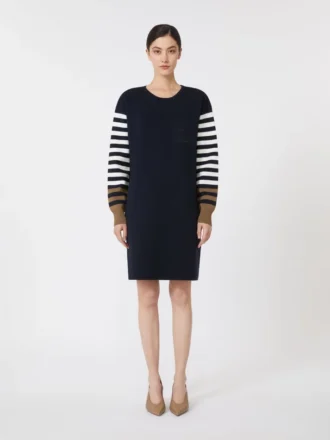Vestido corto de lana, azul ultramar