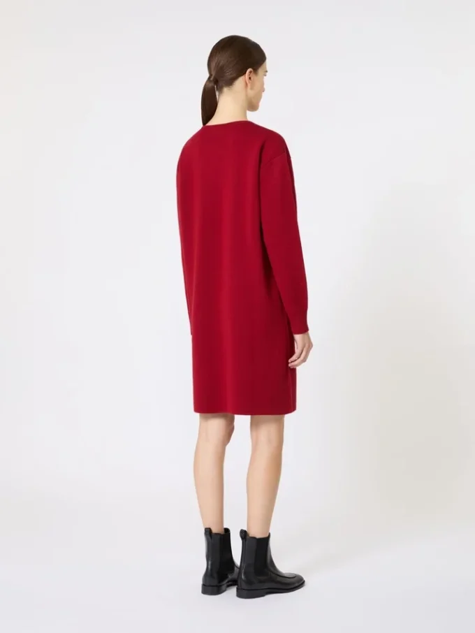 Vestido corto de lana, rojo oscuro Vestido corto de lana, rojo oscuro