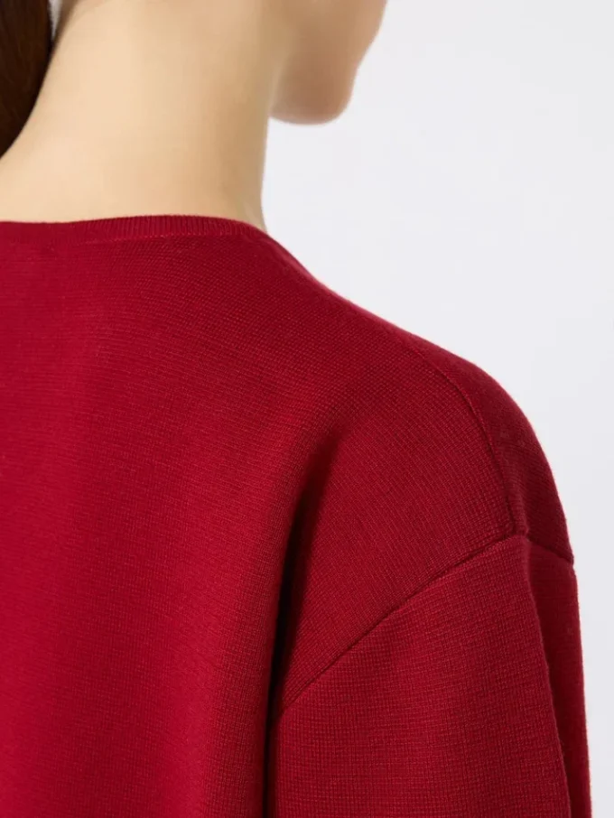 Vestido corto de lana, rojo oscuro Vestido corto de lana, rojo oscuro