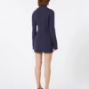 Vestido corto y entallado de gabardina, azul medianoche Vestido corto y entallado de gabardina, azul medianoche