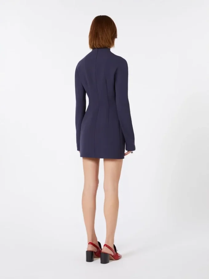 Vestido corto y entallado de gabardina, azul medianoche Vestido corto y entallado de gabardina, azul medianoche