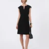 Vestido de corte princesa de cady, negro Vestido de corte princesa de cady, negro