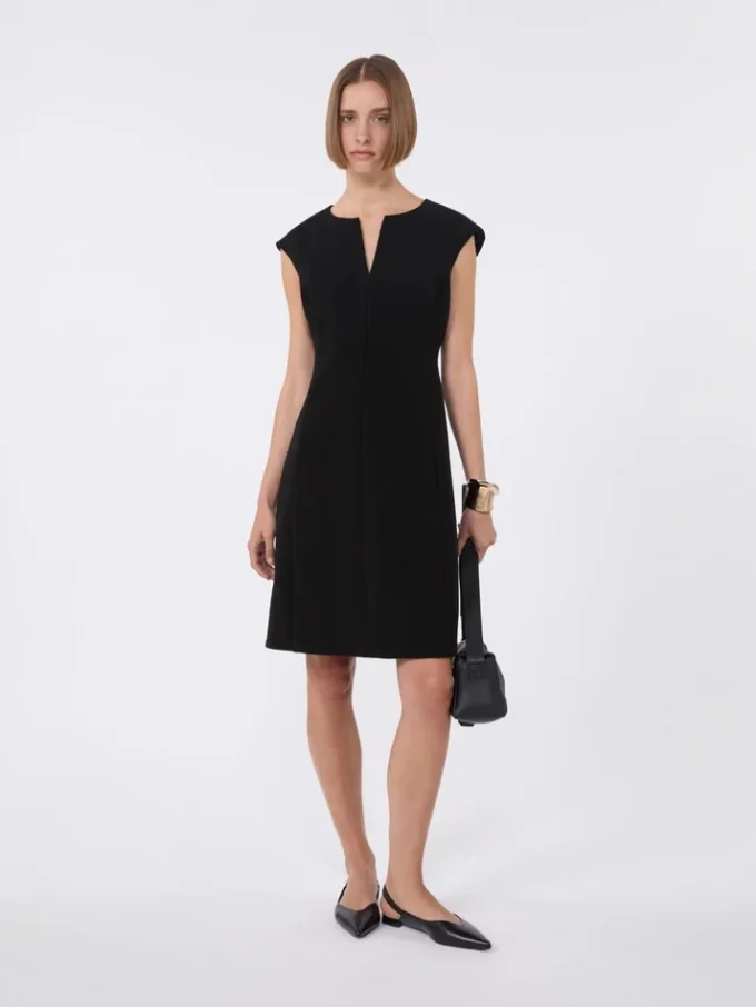 Vestido de corte princesa de cady, negro Vestido de corte princesa de cady, negro