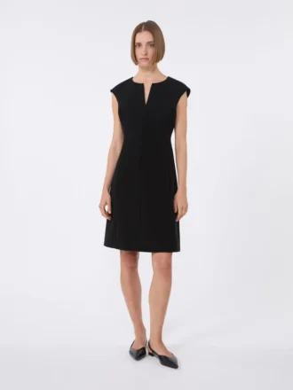 Vestido de corte princesa de cady, negro