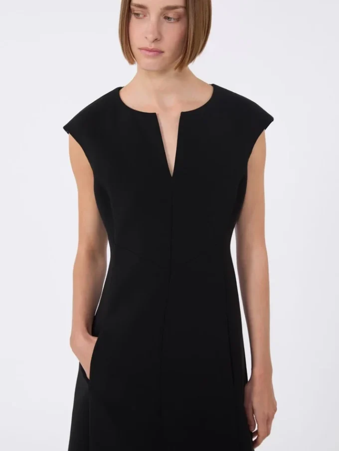 Vestido de corte princesa de cady, negro Vestido de corte princesa de cady, negro