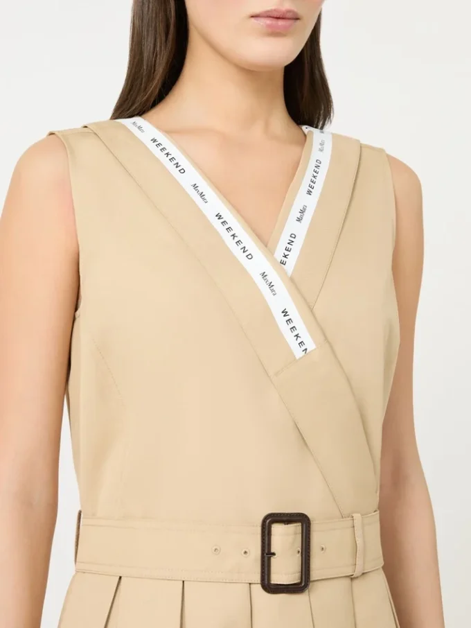 Vestido de gabardina repelente al agua, color beige Vestido de gabardina repelente al agua, color beige
