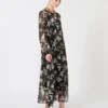 Vestido de gasa estampada, negro Vestido de gasa estampada, negro