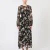 Vestido de gasa estampada, negro Vestido de gasa estampada, negro