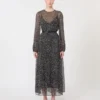 Vestido de gasa estampada, negro Vestido de gasa estampada, negro