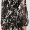 Vestido de gasa estampada, negro Vestido de gasa estampada, negro