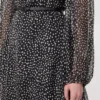 Vestido de gasa estampada, negro Vestido de gasa estampada, negro
