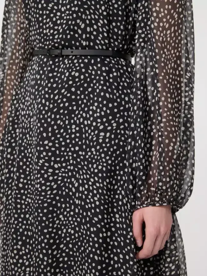 Vestido de gasa estampada, negro Vestido de gasa estampada, negro