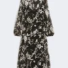 Vestido de gasa estampada, negro Vestido de gasa estampada, negro