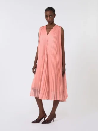 Vestido de gasa plisada, rosa