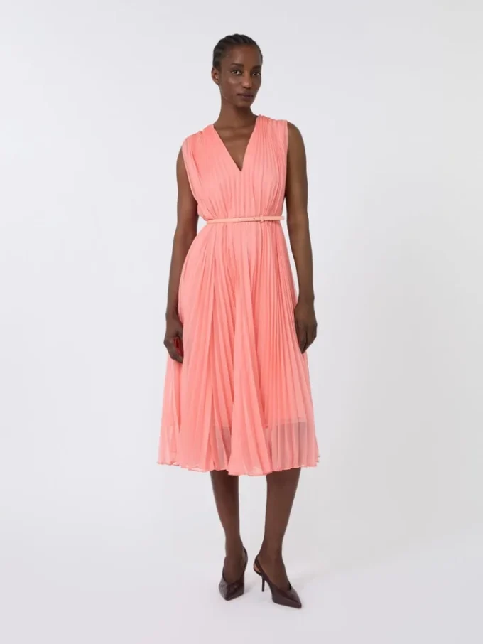 Vestido de gasa plisada, rosa Vestido de gasa plisada, rosa
