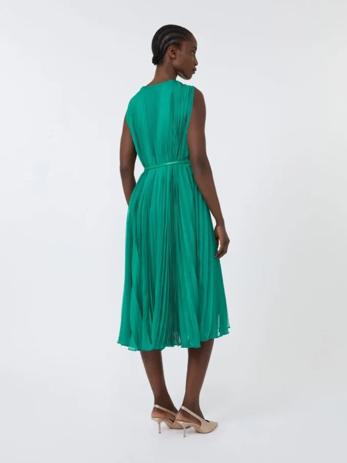 Vestido de gasa plisada, verde Vestido de gasa plisada, verde