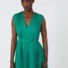 Vestido de gasa plisada, verde Vestido de gasa plisada, verde