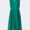 Vestido de gasa plisada, verde Vestido de gasa plisada, verde