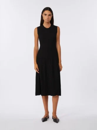 Vestido de hilo de crepé de viscosa, negro