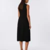 Vestido de hilo de crepé de viscosa, negro Vestido de hilo de crepé de viscosa, negro