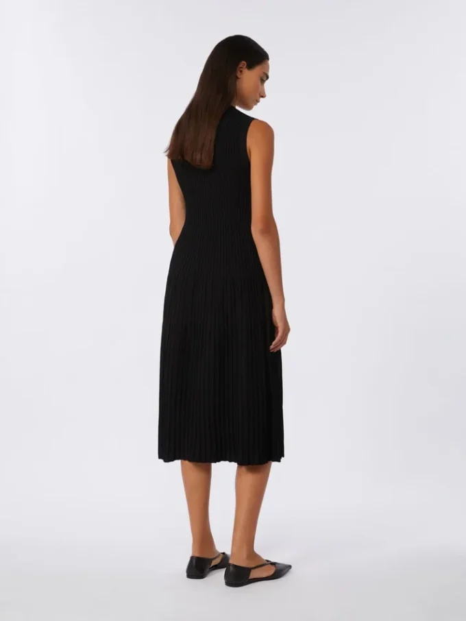 Vestido de hilo de crepé de viscosa, negro Vestido de hilo de crepé de viscosa, negro
