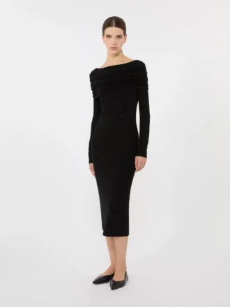 Vestido de hilo de lana, negro