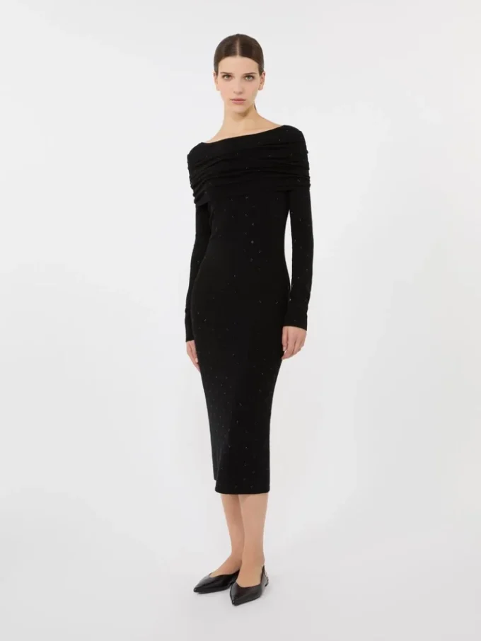 Vestido de hilo de lana, negro Vestido de hilo de lana, negro